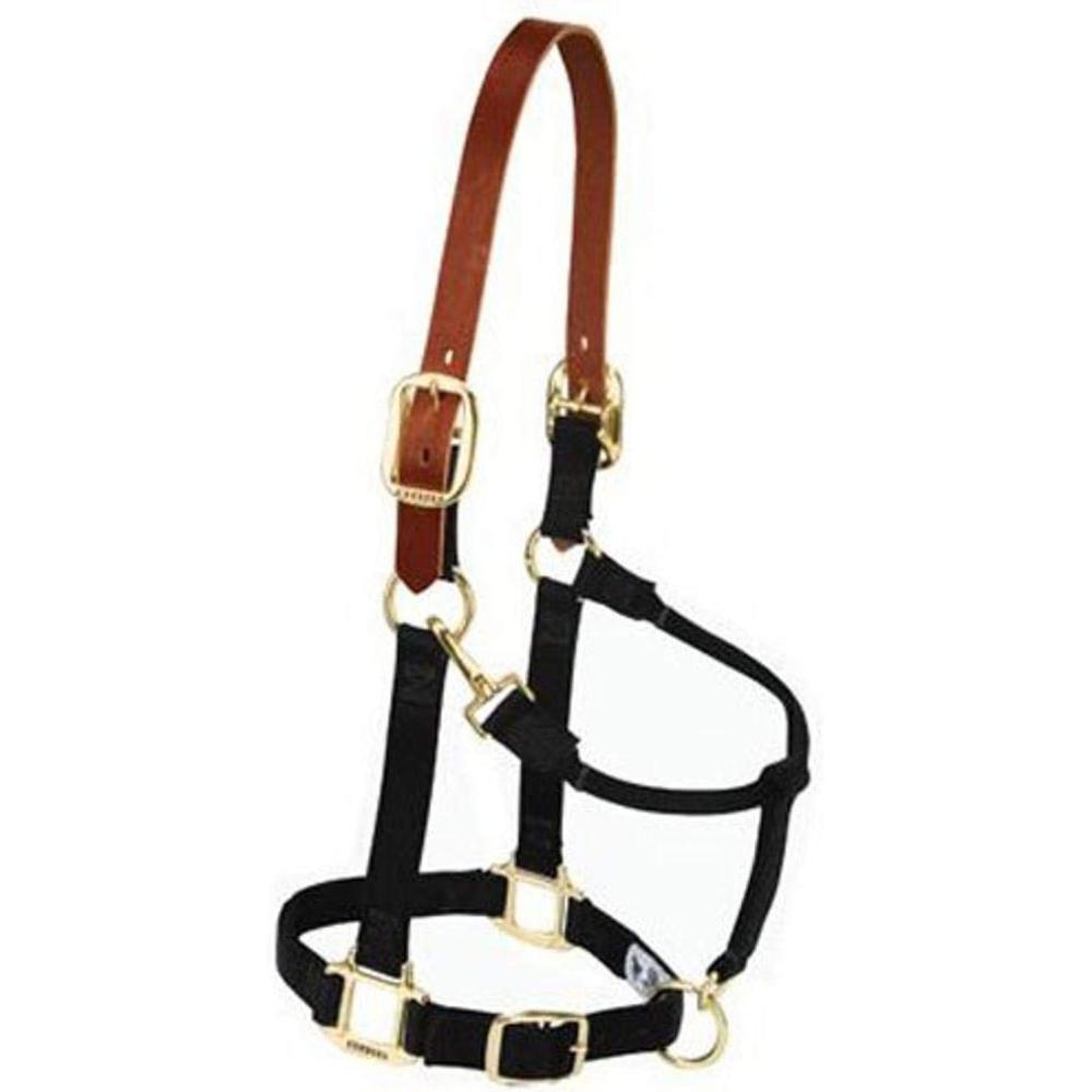 imageBreakaway Horse Halter Supple Leather Crown Adjustable Chin ampamp Throat Snap Halters for Horses Equine TackNavy