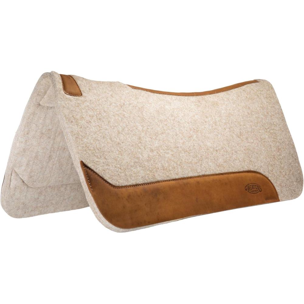 imageWeaver Equine 30quot x 30quot Contoured Wool Blend Felt Horse Saddle Pad Shock Absorbing Western Saddle Pad for Protection Durable Equine Supplies Tan33 L x 32 W 34 Thick