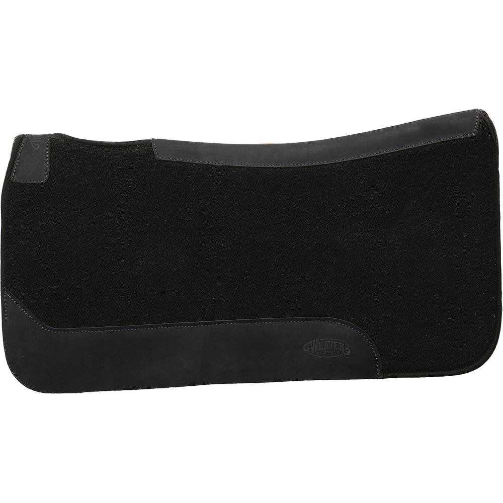 imageWeaver Equine 31quot x 32quot Contoured Single Weave Wool Blend Felt Horse Saddle Pad Shock Absorbing Western Saddle Pad for Protection Turquoise PatternBlack