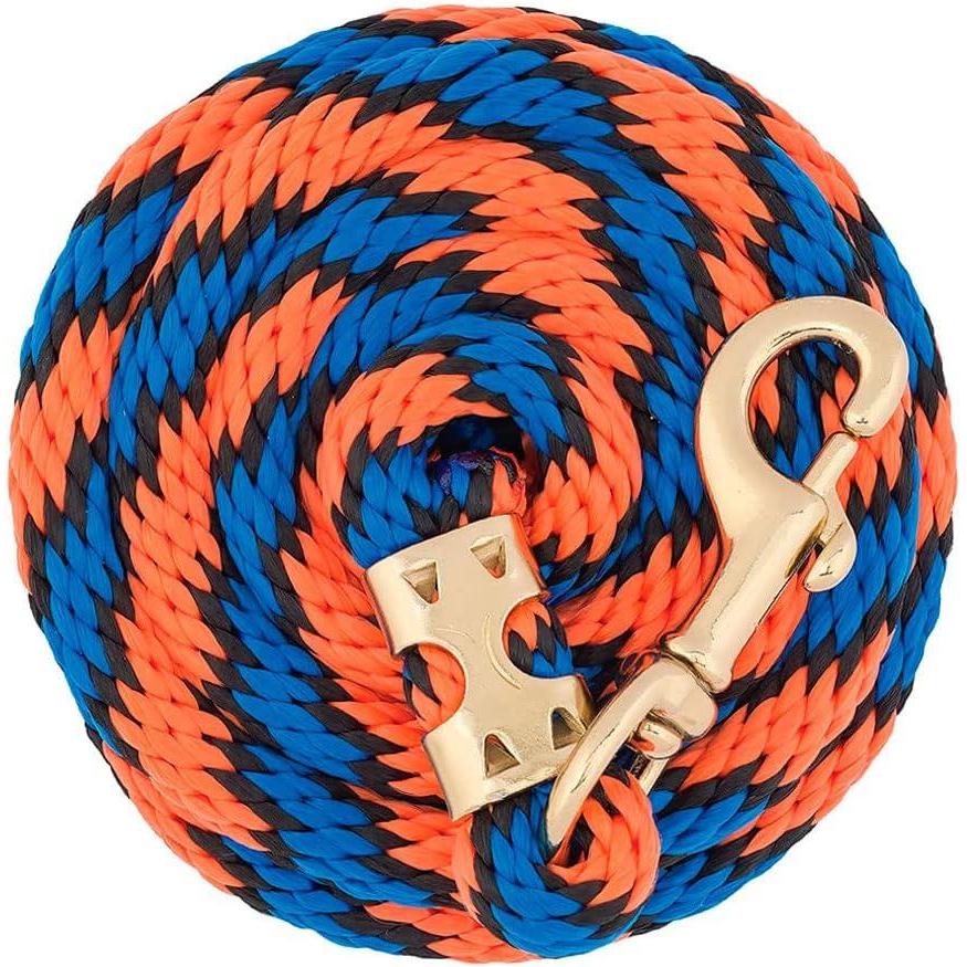 imageWeaver Equine Performance Lead Rope Long Horse Lead Rope with Quick Halter Attachment Soft Comfort Grip Barn Horse Tack for Daily Use ampamp ShowingOrangeBlackBlue