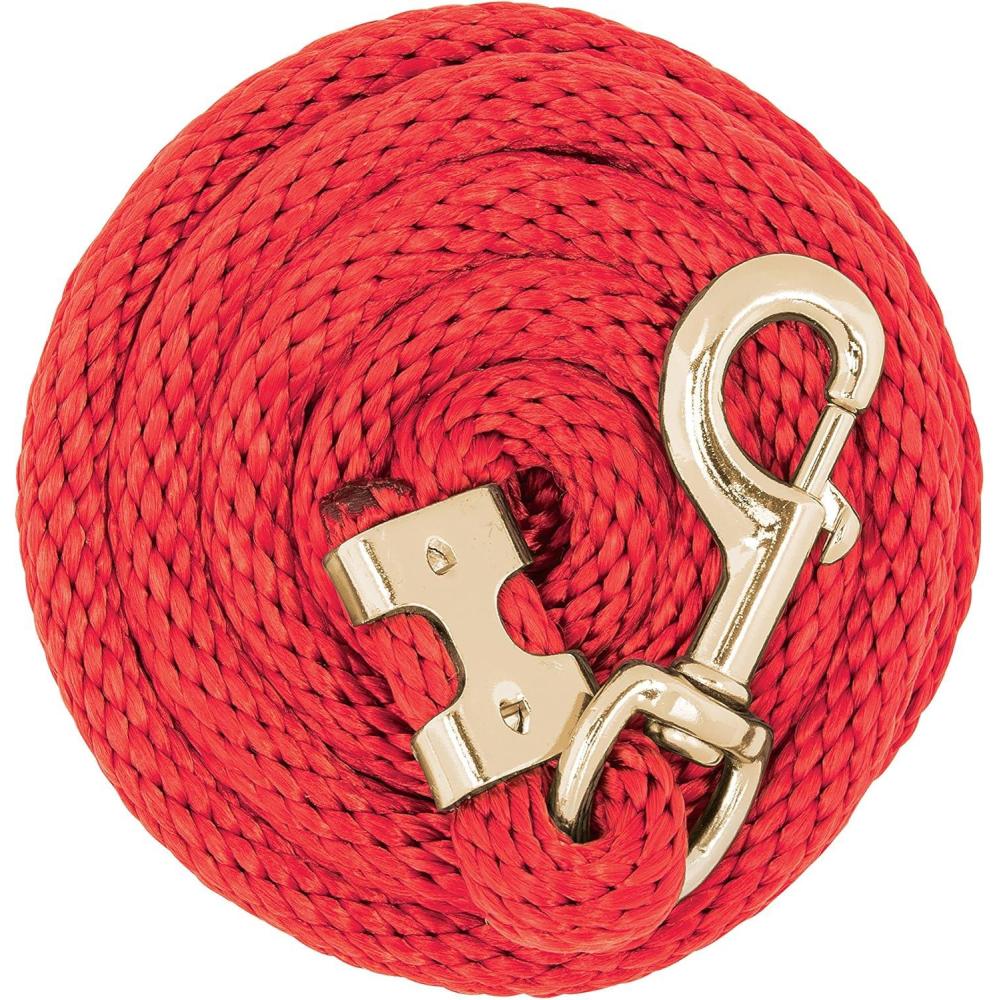 imageWeaver Equine Performance Lead Rope Long Horse Lead Rope with Quick Halter Attachment Soft Comfort Grip Barn Horse Tack for Daily Use ampamp ShowingRed