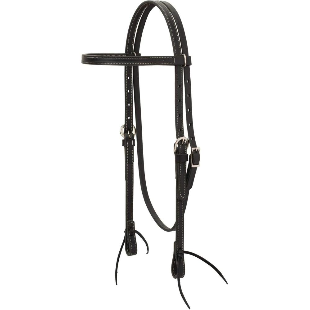 imageWeaver Leather Black Latigo Leather HeadstallStraight Browband