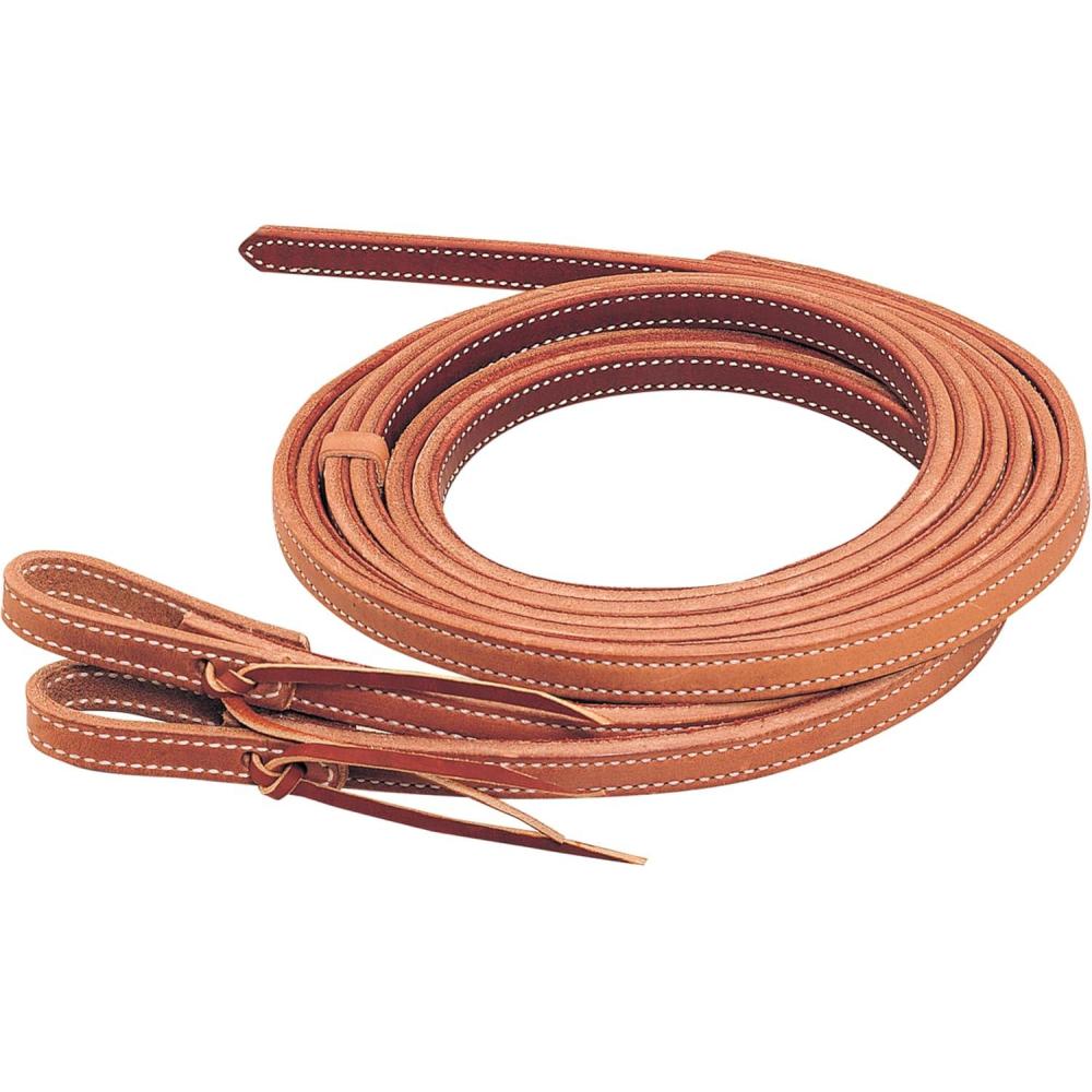 imageWeaver Leather Doubled ampamp Stitched Heavy Harness Split Reins Russet 58quot x 8