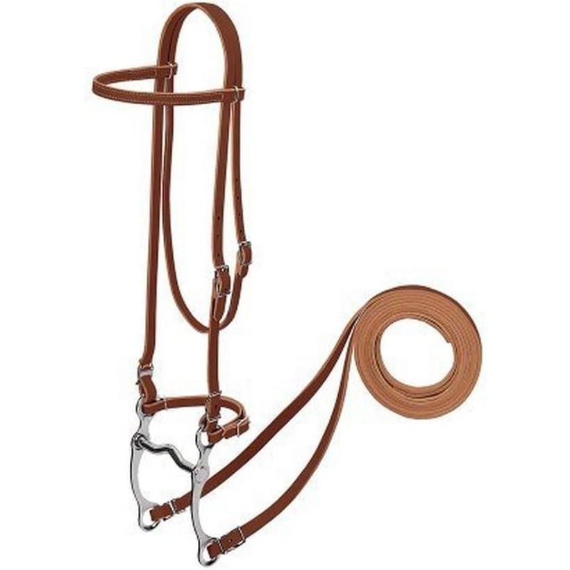 imageWeaver Leather Harness Leather Pony Browband Bridle with Single Cheek Buckle Sunset