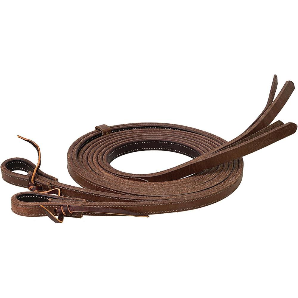 imageWeaver Leather ProTack Chap Lined Harness Leather Split Rein 58Inch x 8Feet RussetBlack