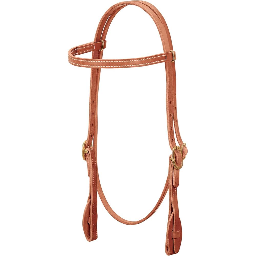 imageWeaver Leather ProTack Quick Change Browband Headstall Features Leather Tab Bit EndsBrowband