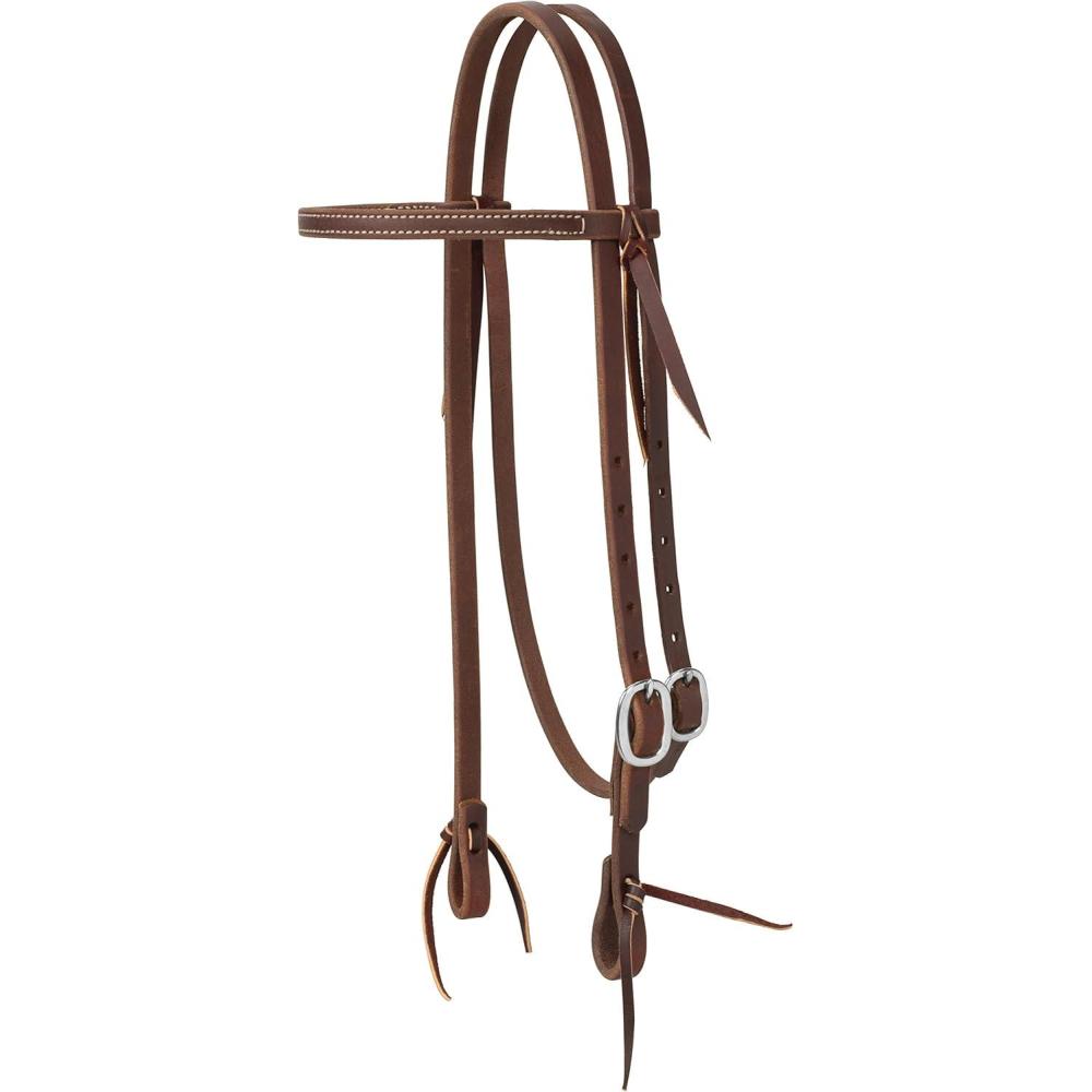 imageWeaver Leather Working Tack Straight Browband Stainless Steel Single Buckle Headstall Oiled Canyon Rose 58quot