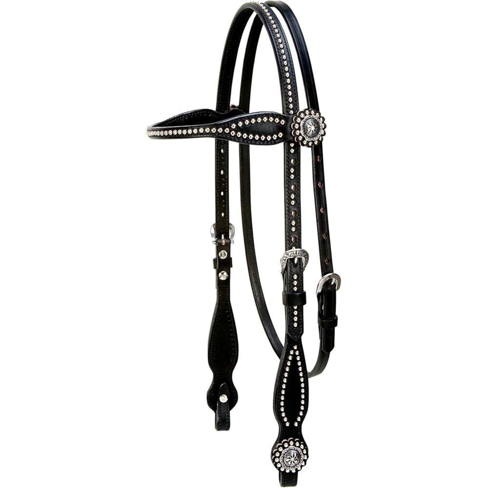 imageWeaver Leather unisex adult Browband Headstall Black Horse US