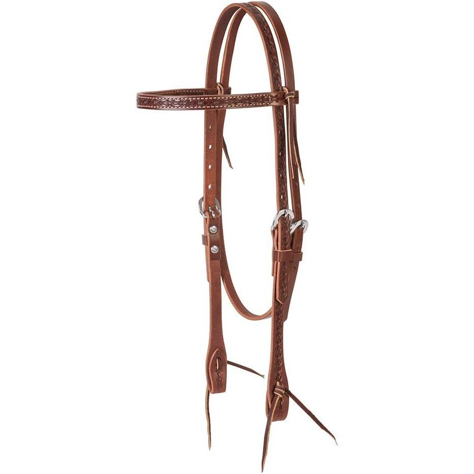 imageWeaver Leather unisex adult Browband Headstall Brown Horse US