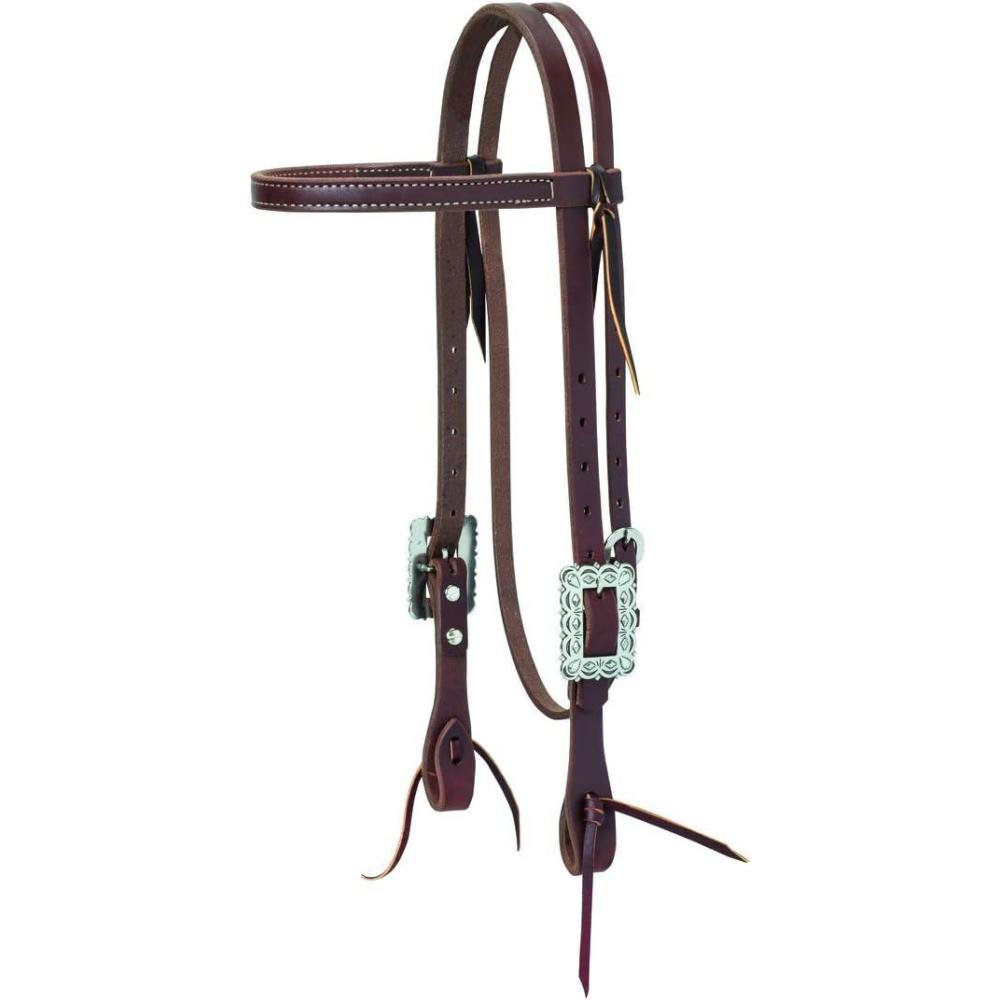 imageWeaver Leather unisex adult Straight Browband Headstall Southwest Scalloped 1 Count Pack of US