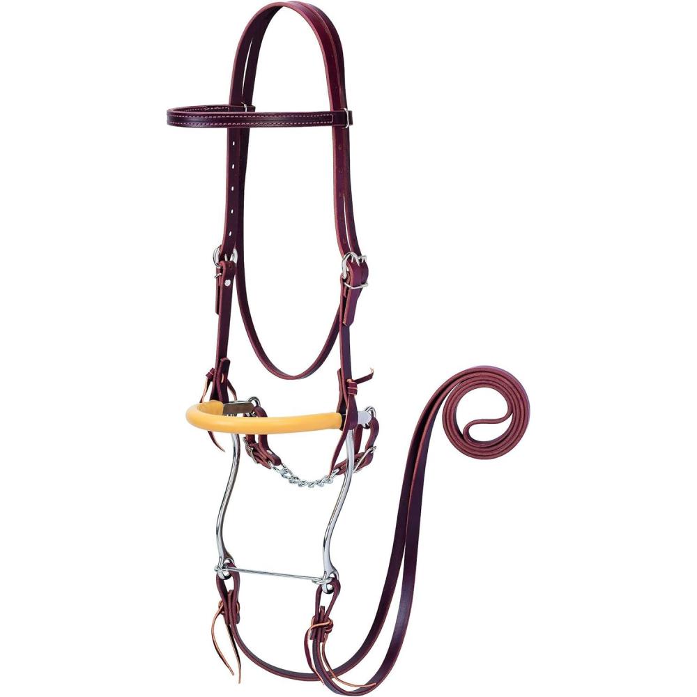 imageWeaver LeatherWeaver Leather Nylon Browband Bridle BrownBurgundy