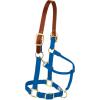 Breakaway Horse Halter, Supple Leather Crown, Adjustable Chin & Throat Snap Halters for Horses, Equine Tack(Blue)