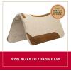 Weaver Equine 30″ x 30″ Contoured Wool Blend Felt Horse Saddle Pad, Shock Absorbing Western Saddle Pad for Protection, Durable Equine Supplies, Tan(1 Count (Pack of 1))