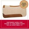 Weaver Equine 30″ x 30″ Contoured Wool Blend Felt Horse Saddle Pad, Shock Absorbing Western Saddle Pad for Protection, Durable Equine Supplies, Tan(1 Count (Pack of 1))