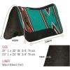 Weaver Equine 31″ x 32″ Contoured Single Weave Wool Blend Felt Horse Saddle Pad, Shock Absorbing Western Saddle Pad for Protection, Turquoise Pattern(Gray Pattern)