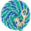 Weaver Equine Performance Lead Rope, Long Horse Lead Rope with Quick Halter Attachment, Soft Comfort Grip, Barn Horse Tack for Daily Use & Showing(Blue/White/Green)