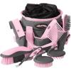 Weaver Leather Horse Grooming Kit, 7-piece Horse Brush Set with Organizer Tote Bag, Equine Care, Horse Tack Room Equipment, Grooming Horse Supplies(Gray/Pink)