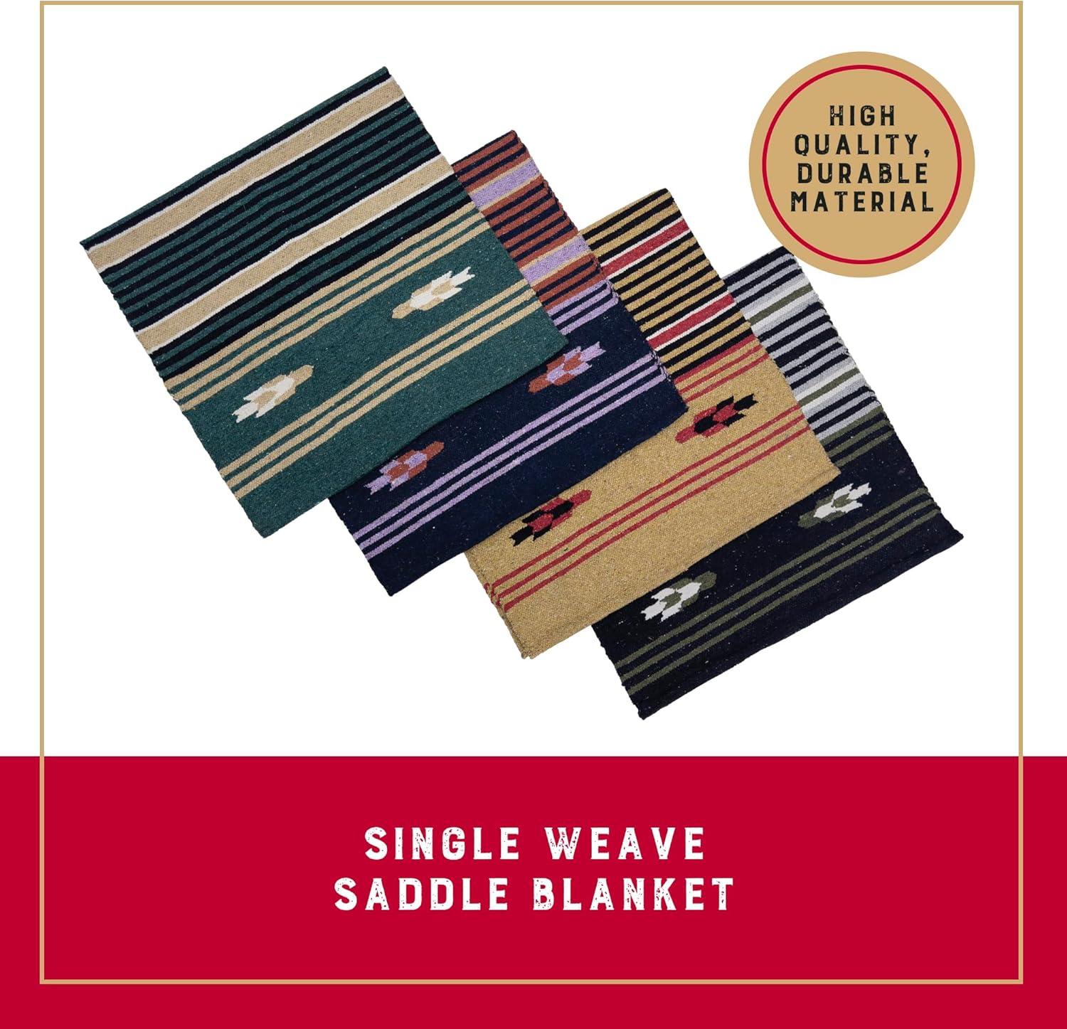 imageWeaver Equine Single Weave Horse Saddle Blanket Assorted Colors ampamp Designs Lightweight Western Saddle Pad Blanket Protective Cover 30 x 60