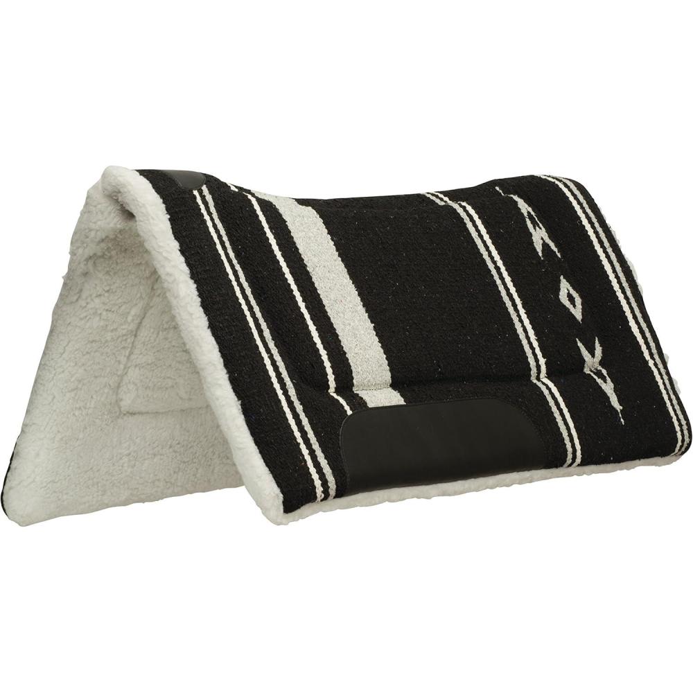 image32quot x 32quot Contoured Acrylic Horse Saddle Pad Shock Absorbing Western Saddle Pad for Protection Durable Equine Supplies BlackGray