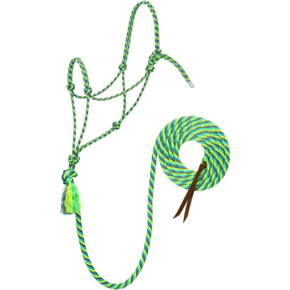 imageSilvertip Weaver Leather No 95 Rope Halter with 12 LeadGrayTurquoiseLimeBlackAverage359525T34