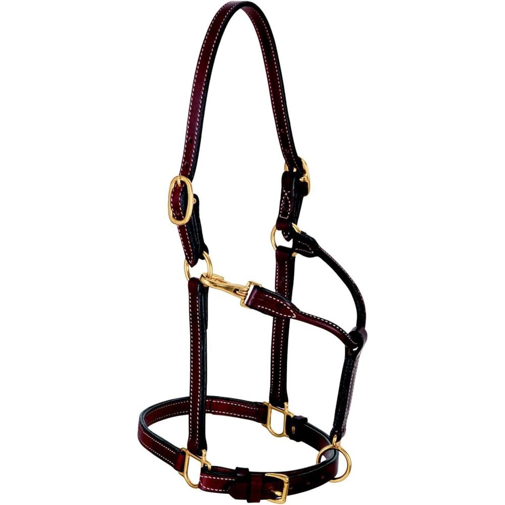 imageWeaver Double Buckle Leather Halter 34 in Brown