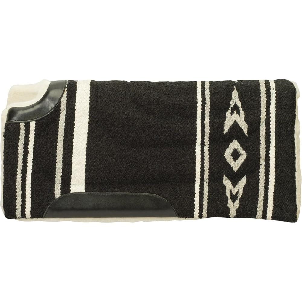 imageWeaver Equine 30quot x 32quot Cut Back Acrylic Saddle Pad Horse Saddle Pad Shock Absorb Western Saddle Pad for Protection Durable Equine Supplies BlueBlackGray