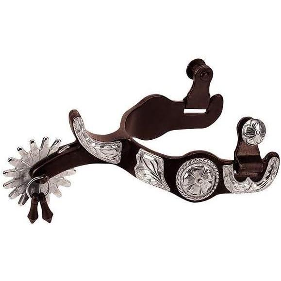 imageWeaver Equine Mens Show Spurs with Engraved German Silver Trim
