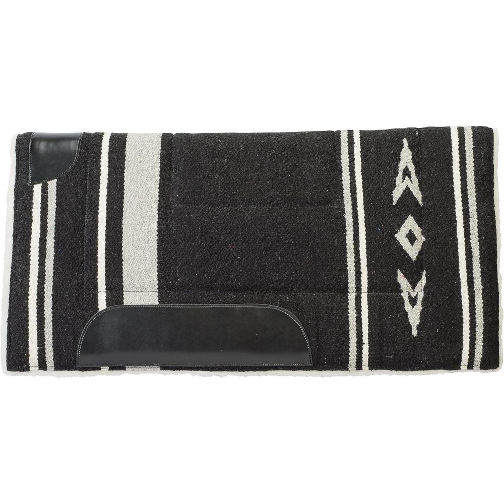 imageWeaver Equine Straight Acrylic Horse Saddle Pad Shock Absorbing Western Saddle Pad for Protection Durable Equine SuppliesBlackGray