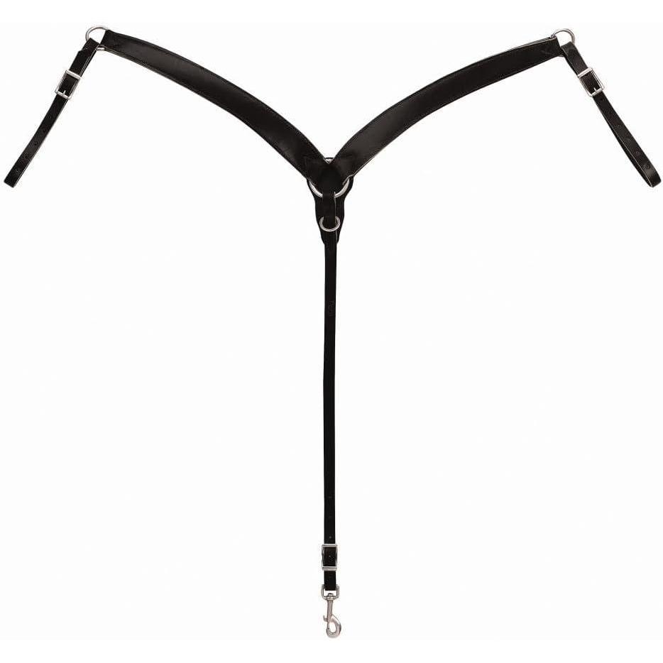 imageWeaver Leather Black Leather Contoured RinginCenter Breast Collar Black