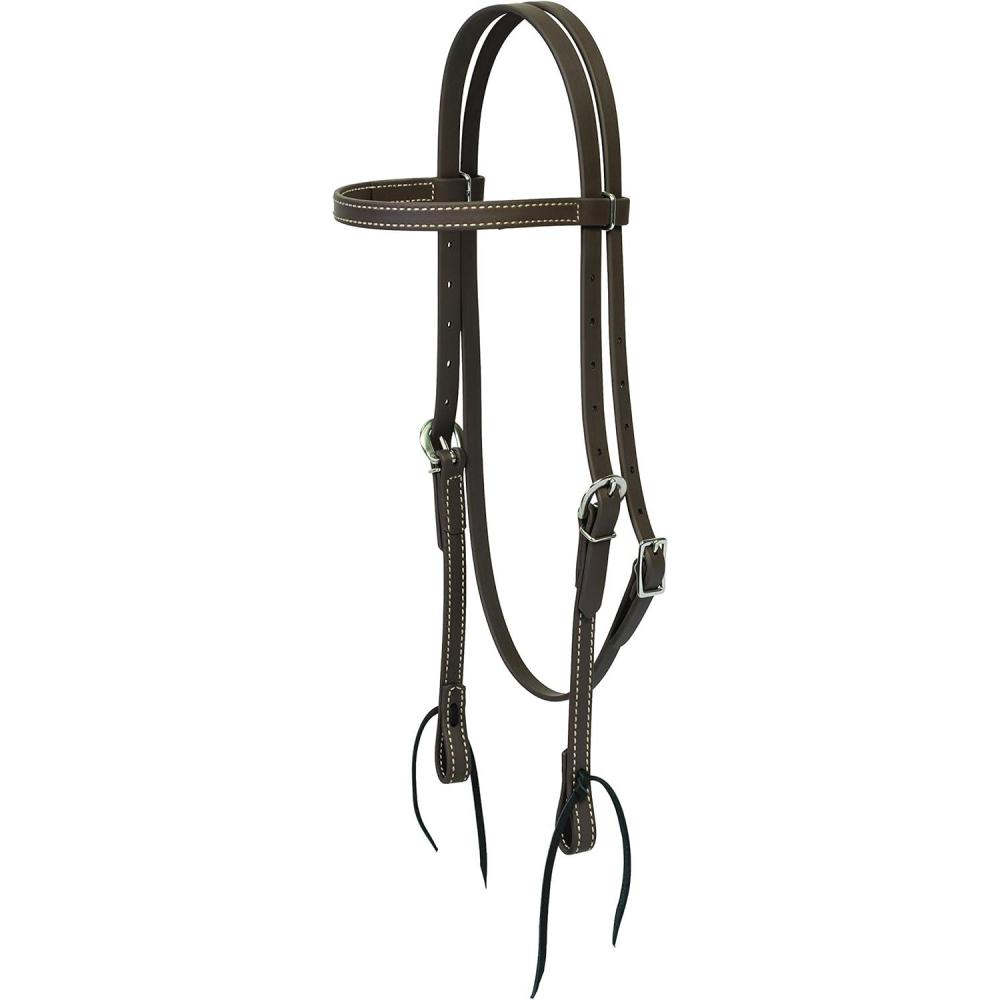 imageWeaver Leather Brahma Webb Brow Band Headstall Brown HorseBrown
