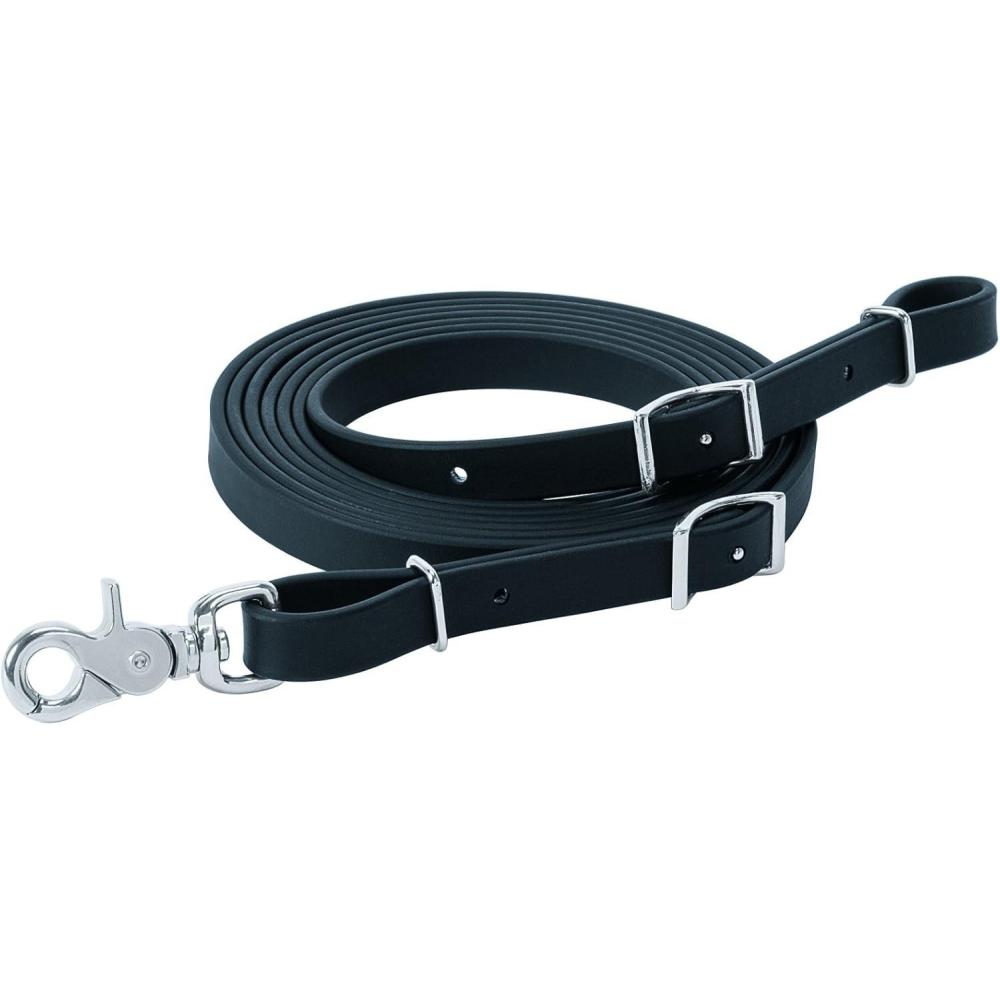 imageWeaver Leather Brahma Webb Trail Gear Trail Rein Black 58quot x 10