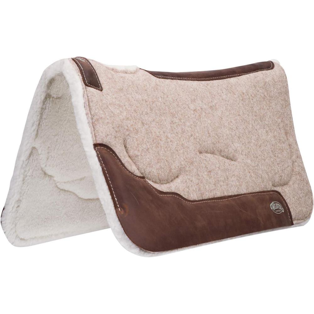 imageWeaver Leather Contoured ShockAbsorbing Gel Wool Blend Saddle PadMerino Wool Fleece Liner