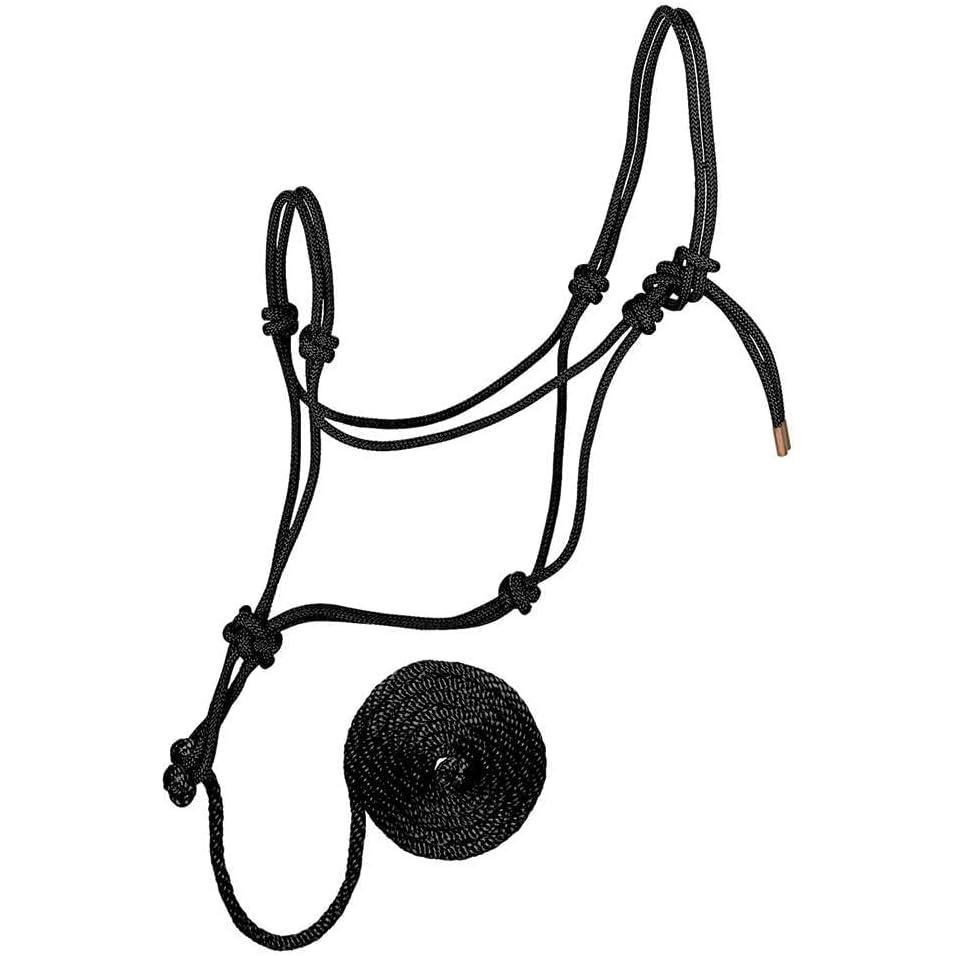 imageWeaver Leather Diamond Braid Rope Halter and LeadBlack