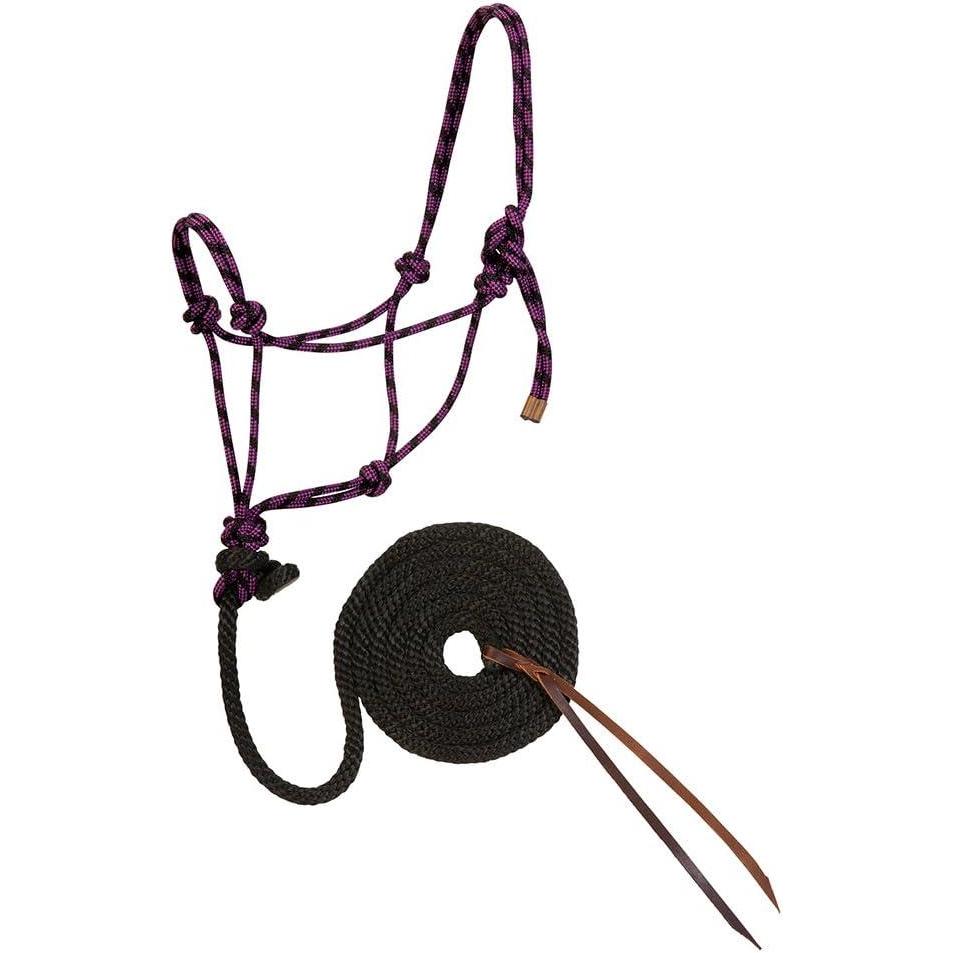 imageWeaver Leather Diamond Braid Rope Halter and LeadPurple JazzBlack