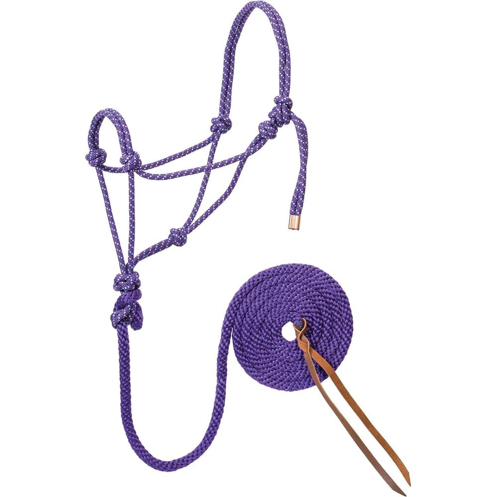 imageWeaver Leather Diamond Braid Rope Halter and LeadPurpleMintWhite