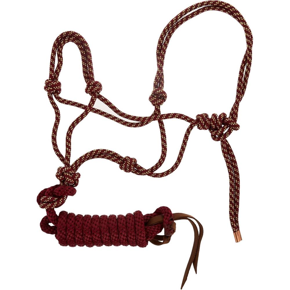 imageWeaver Leather Diamond Braid Rope Halter and LeadSangriaGold