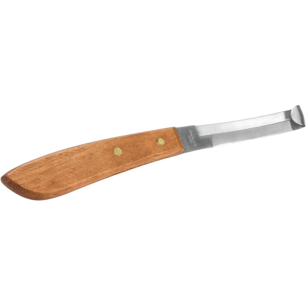 imageWeaver Leather Double Edge Hoof Knife with Wooden Handle Brown 8 18