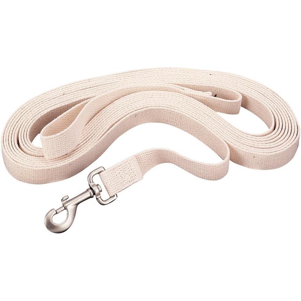 imageWeaver Leather Flat Cotton Lunge Line with SnapWhite