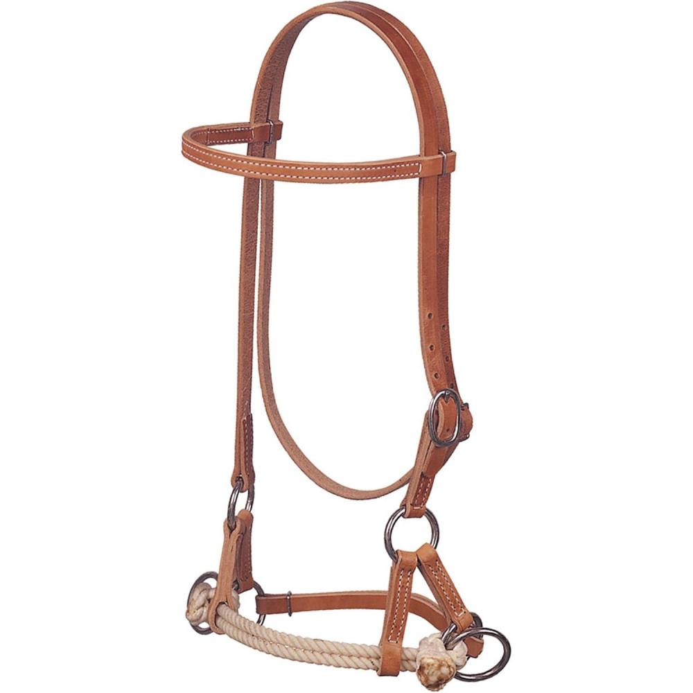 imageWeaver Leather Harness Leather Side Pull Double Rope Russet Average