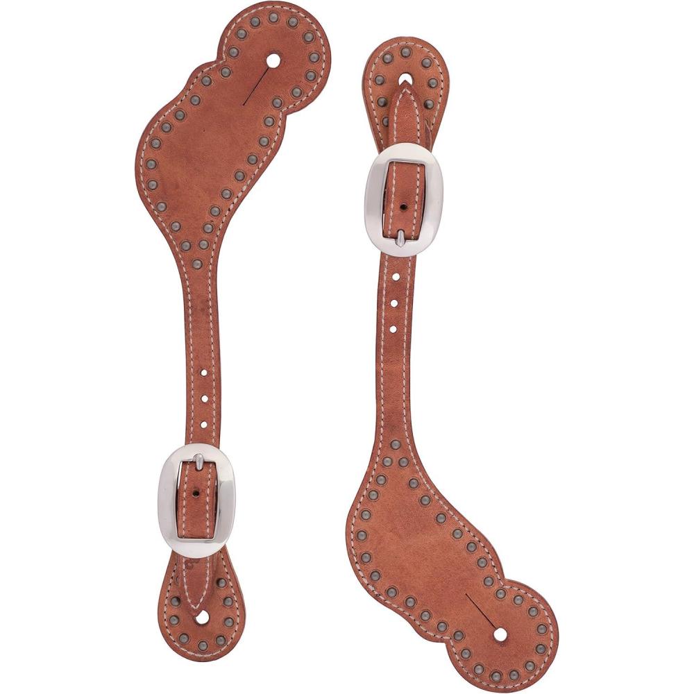 imageWeaver Leather Harness Leather Spur Straps with Spots Russet