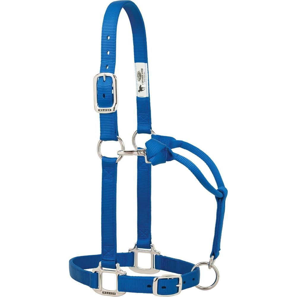 imageWeaver Leather Original Adjustable Nylon Halter with Chrome Plated HardwareBlue