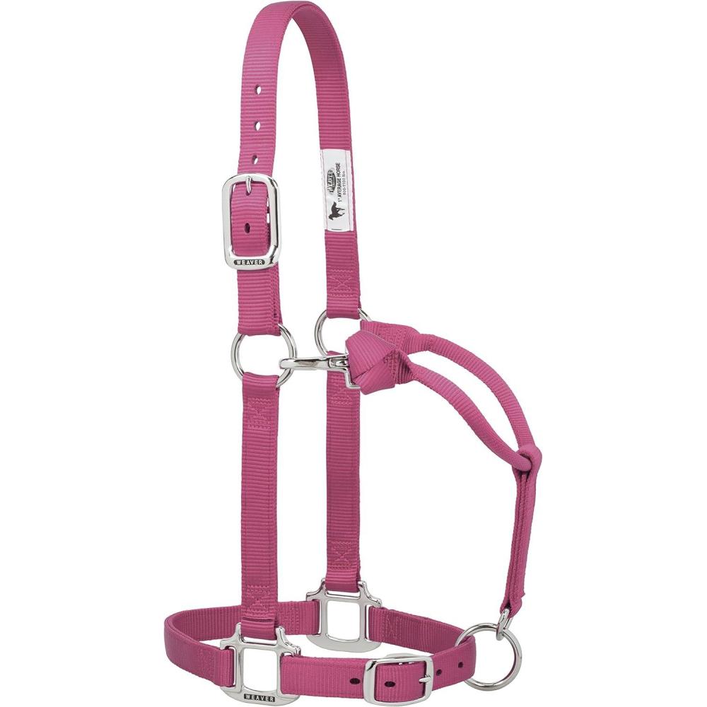 imageWeaver Leather Original Adjustable Nylon Halter with Chrome Plated HardwareBlush