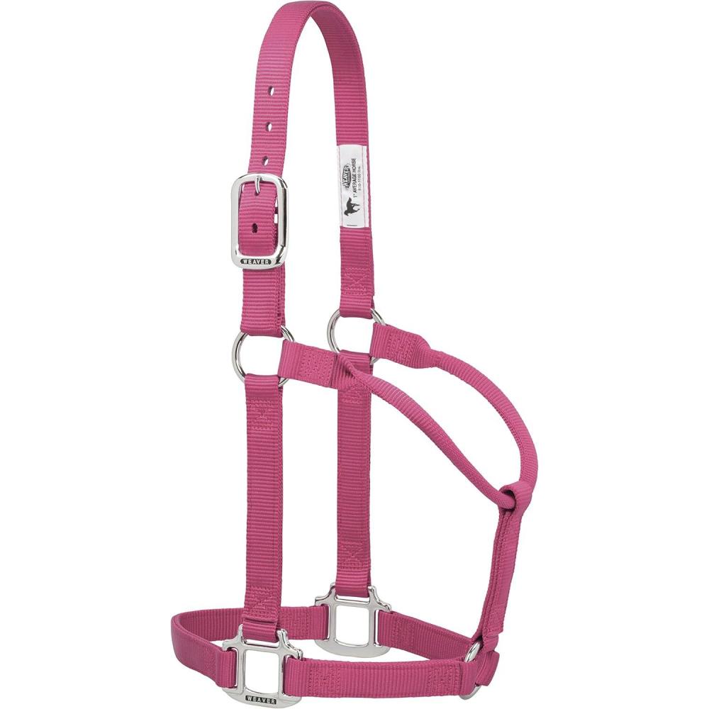 imageWeaver Leather Original NonAdjustable Nylon Halter with Chrome Plated HardwareBlush