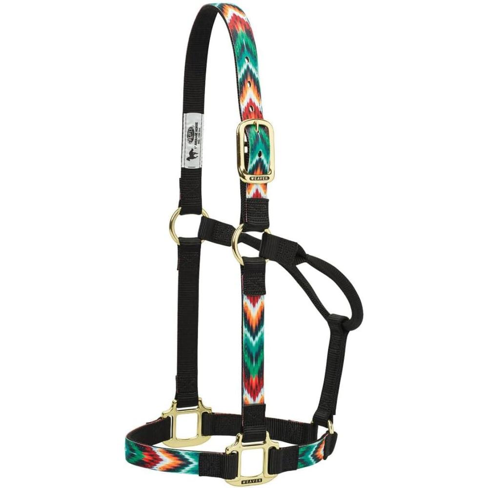 imageWeaver Leather Patterned NonAdjustable HaltersBlack Chevron