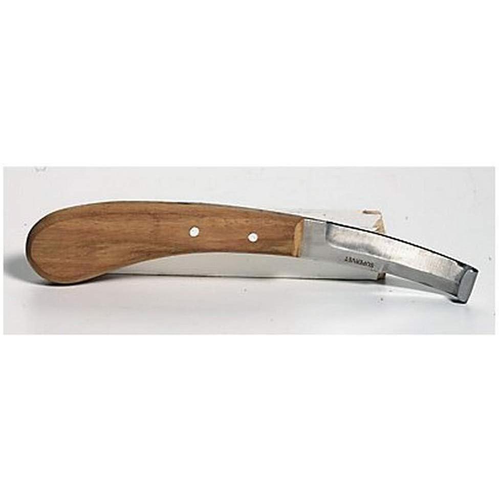 imageWeaver Leather RightHanded Hoof Knife with Wooden Handle Brown 8