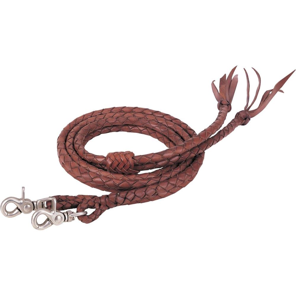 imageWeaver Leather Round Braided Latigo Split Reins Brown 12quot x 7
