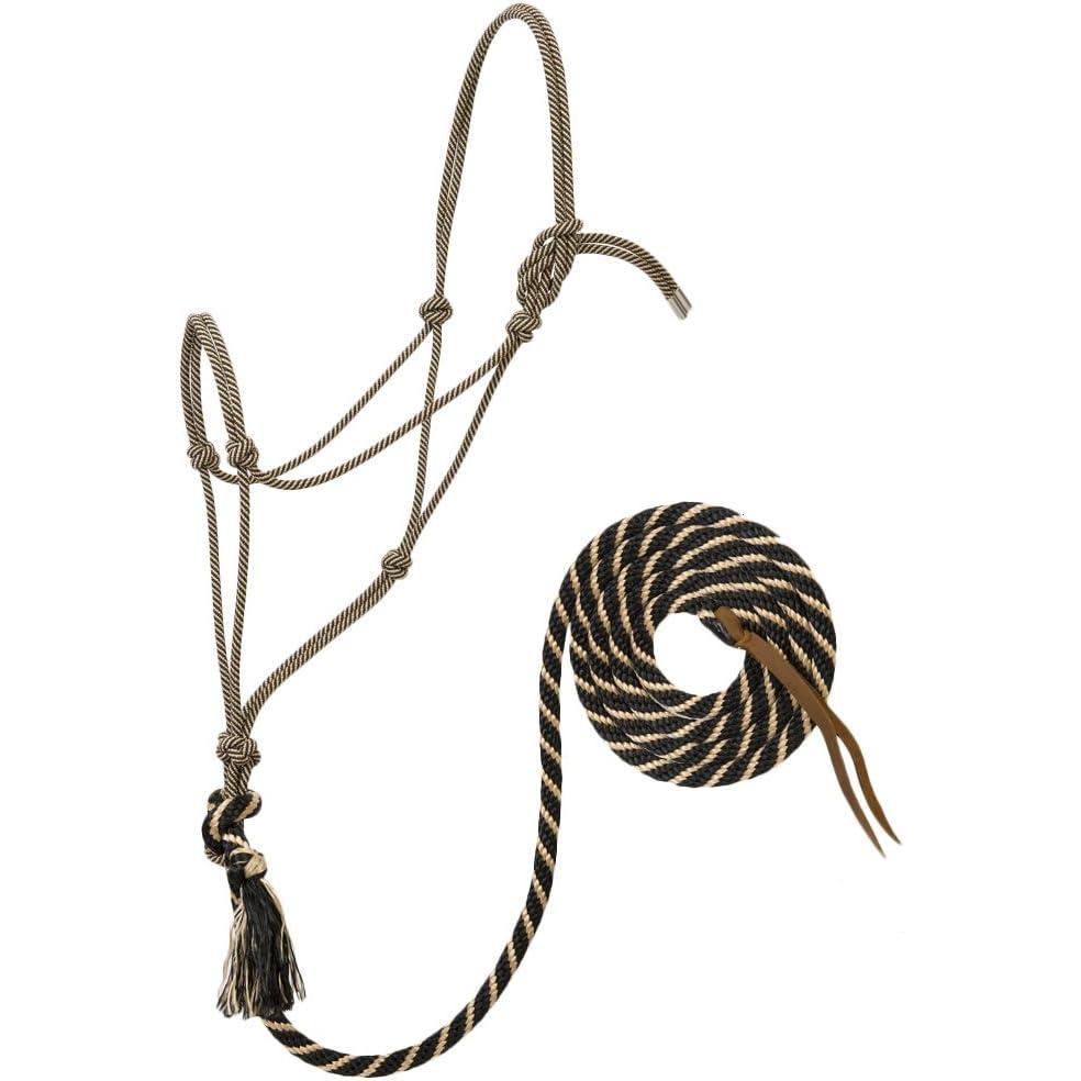 imageWeaver Leather Silvertip 95 Rope Halter with 10Feet LeadBlackTan
