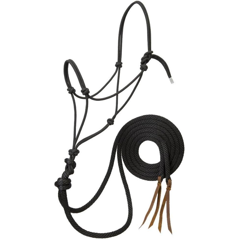 imageWeaver Leather Silvertip Loping Halter with 8Feet Reins ReinsBlack