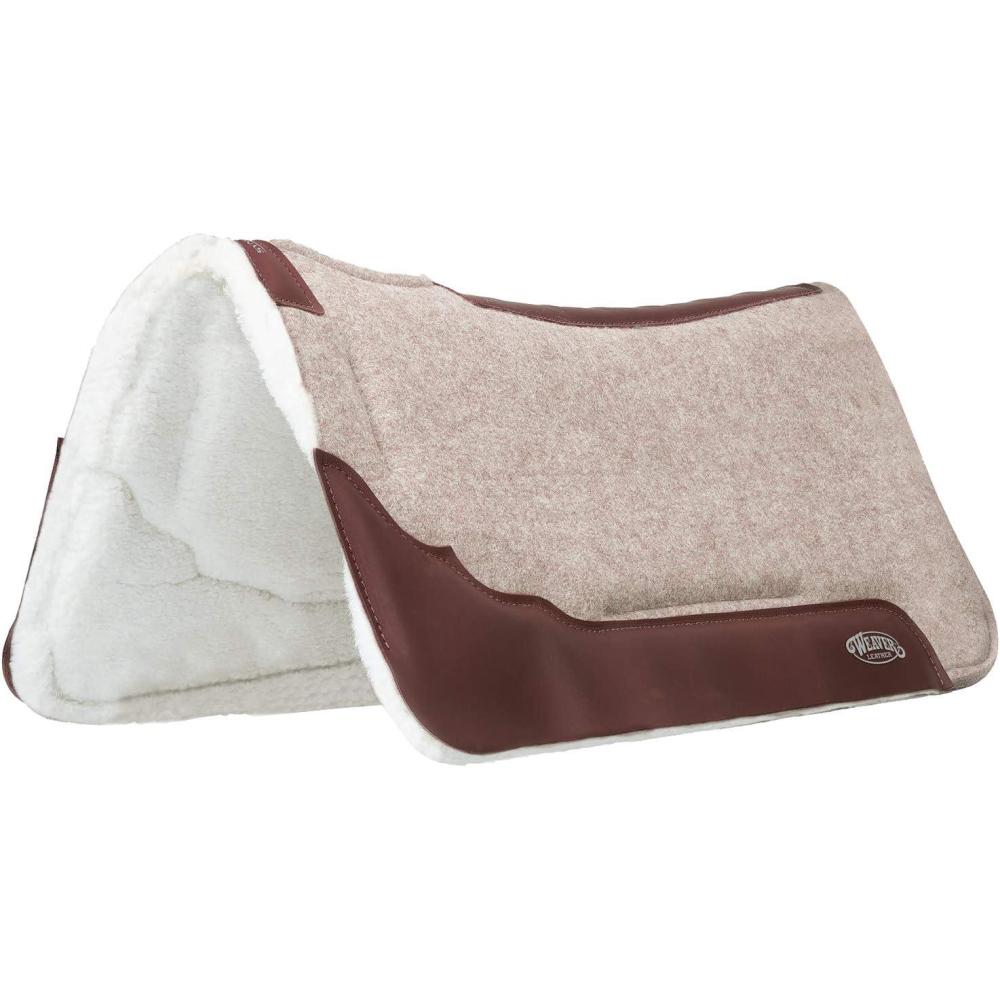 imageWeaver Leather Synergy Contoured EVA Sport Foam All Natural 100 Wool Felt Saddle PadMerino Wool Fleece Liner