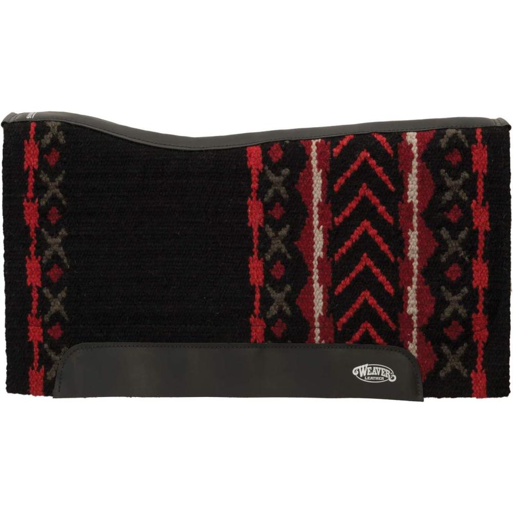 imageWeaver Leather Synergy Contoured Performance Saddle Pad 33quot L x 38quot W 1quot Thick Merino WoolMojave BlackRed Clay